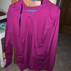 Purple Scrub pullover with hood